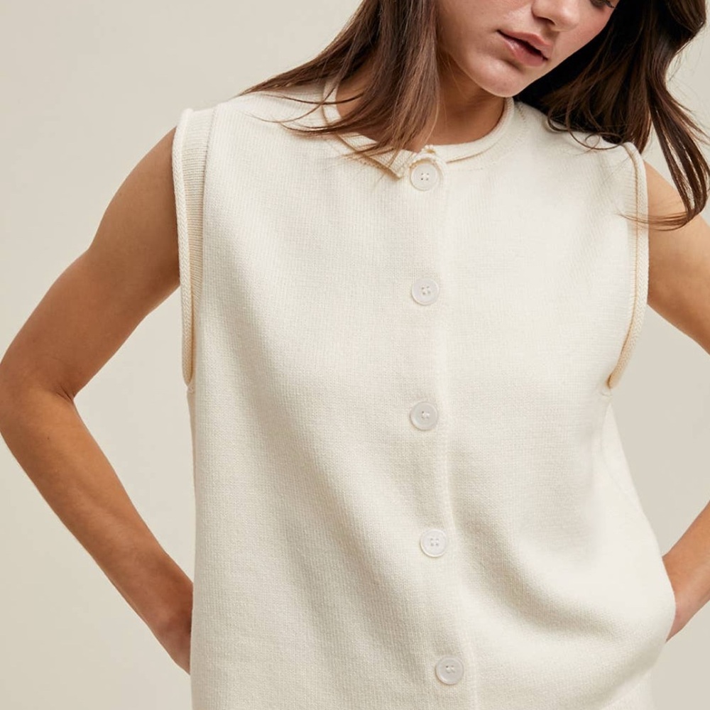 Wishlist Cream Knit Button-Up Cardigan